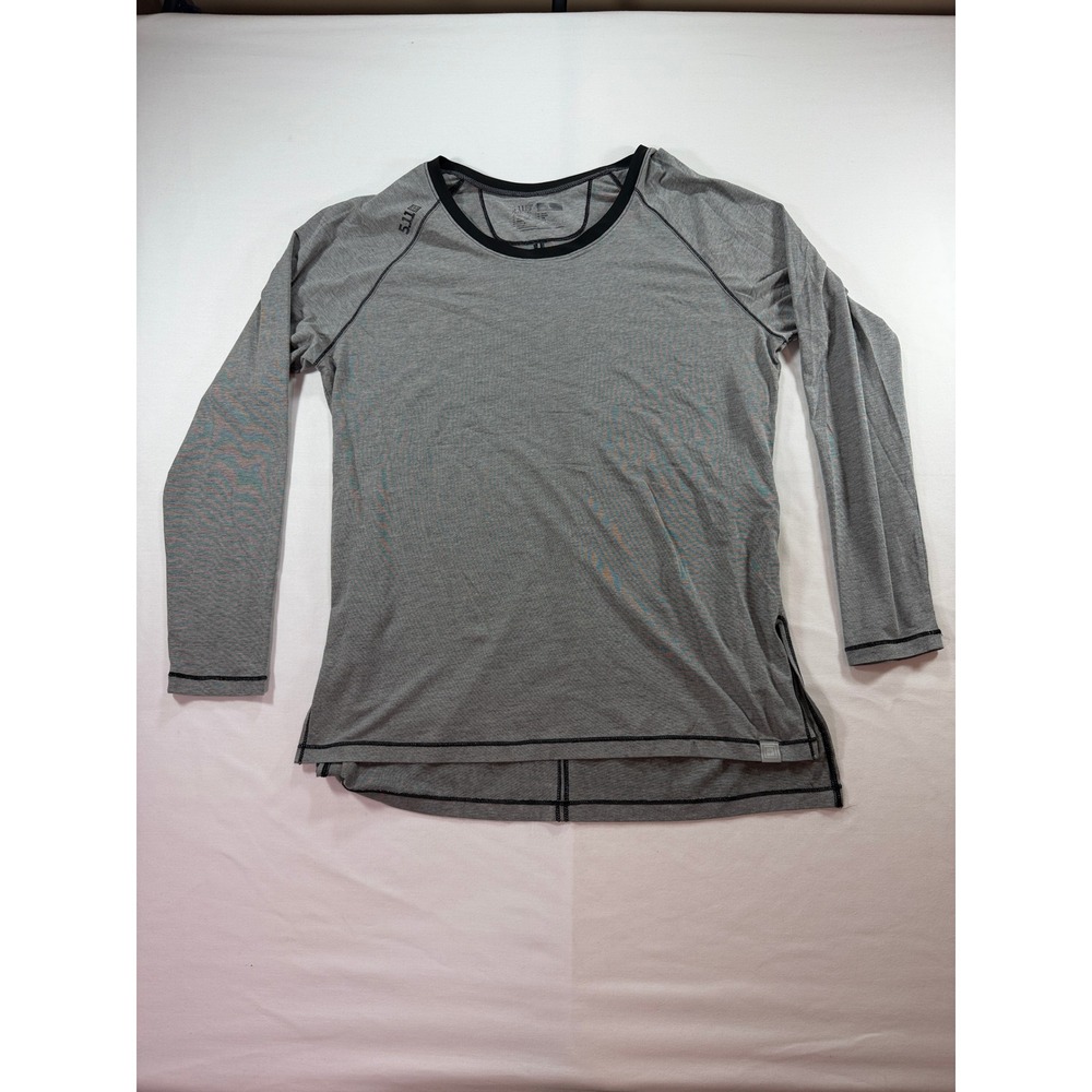 5.11 Tactical Mens Large Gray Long Sleeve Athletic Training Shirt Raglan Crew